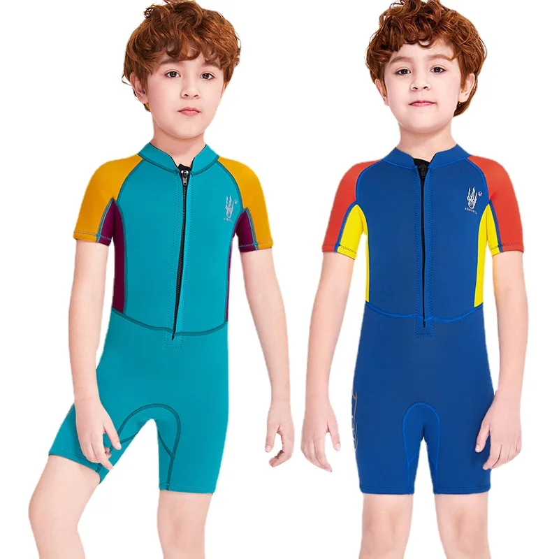 

Kids 2.5mm Colorful Neoprene Short Jellyfish Swimsuits Wetsuit Surfing Scuba Jellyfish Diving Suit Snorkeling Swim