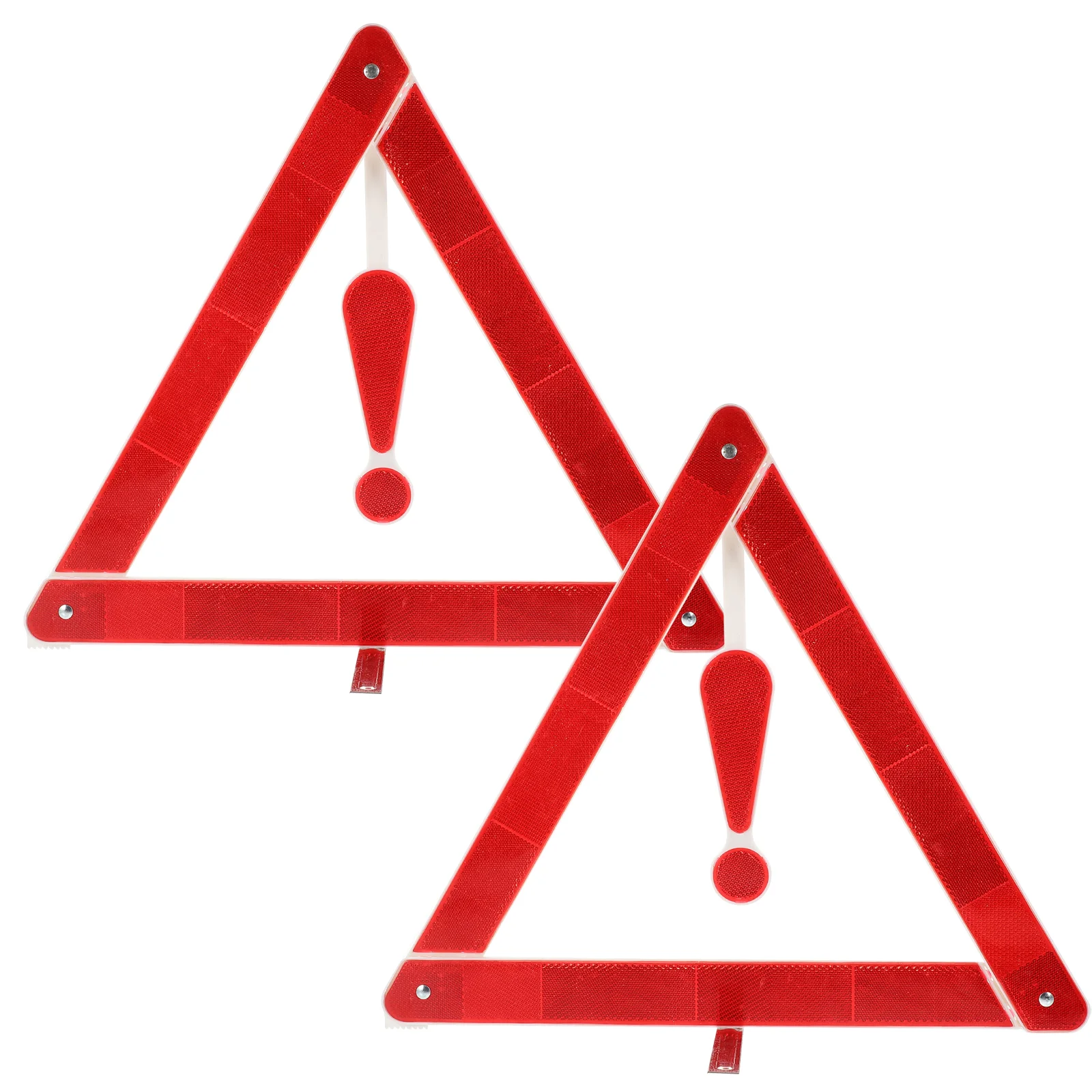 

2pcs Warning Triangle Reflective Warning Road Safety Folding Triangle Sign Car Safety Assistance Tool ( Red )