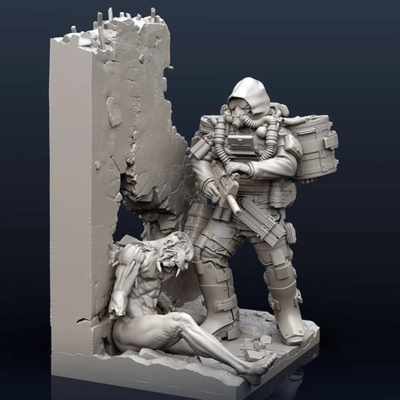 

NX1/35 Mechanical Destroyer Resin Action Doll Model Kit Tumei Colorless Self-Assembling Resin Doll Soldier Action Figure