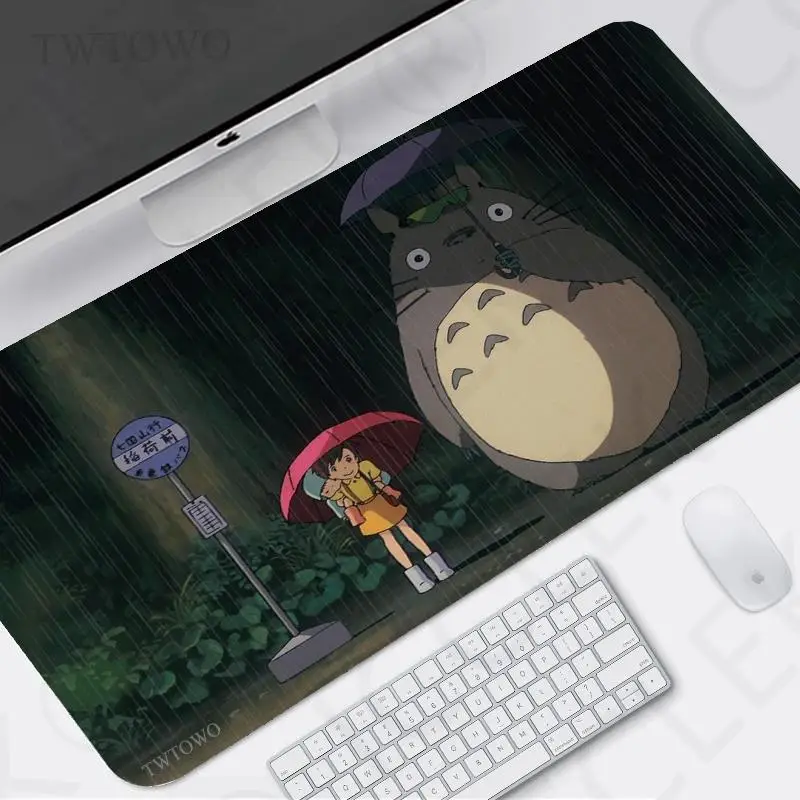 

Коврик для мыши в стиле аниме Totoro, игровой HD Коврик для мыши под заказ, размер XL, XXL, Мягкий Нескользящий Коврик для клавиатуры из натурального каучука