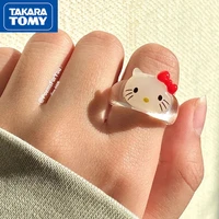 takara tomy childrens index finger cute cartoon hello kitty ring resin ring girl love sweet light high sense accessories ring