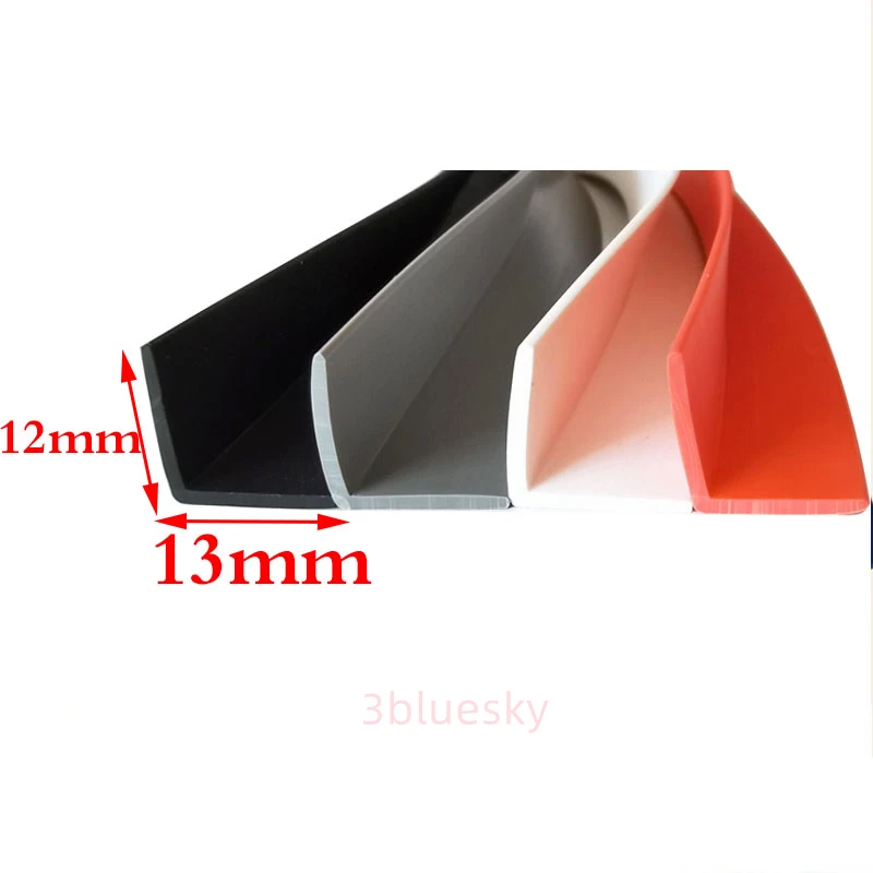Custom Rubber Angle Corner Protecor Edge Encloser Shield Collision Avoidance Gasket L Strip 12x13mm White Grey Black Red