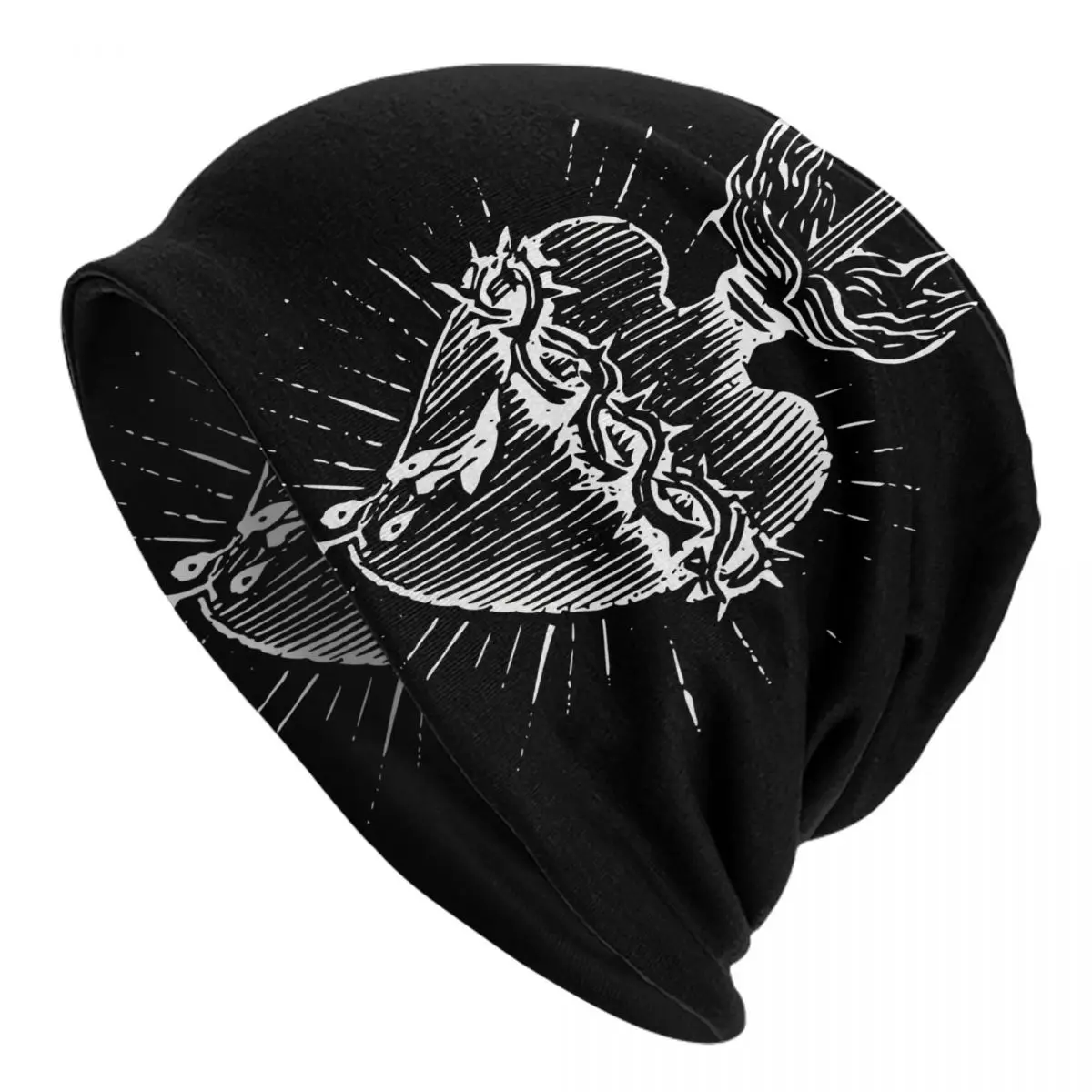 Sacred Heart Of Jesus Christ Vintage Catholic Adult Men's Women's Knit Hat Keep warm winter knitted hat