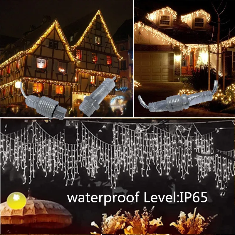

Street Garland New Year Christmas Decorations for House Outdoor Waterproof Festoon Icicle Curtain Light 3.5M Droop 0.3/0.4/0.5M