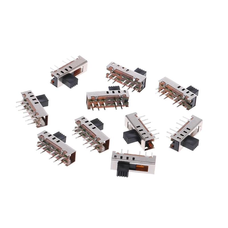 

10Pcs SS24E01-G5 Slide Switches Vertical 0.5A 10 Pin 4 Position Toggle Switch