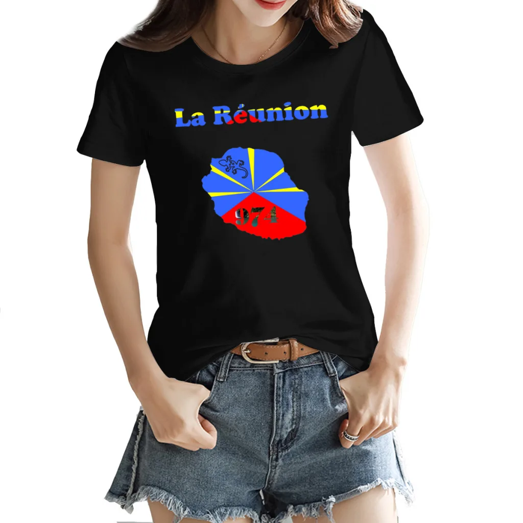 

Reunion 974 Women's T-shirt Novelty Black Humor Graphic Tees Tops European Size
