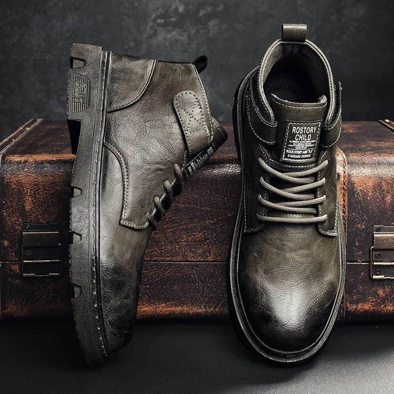 

Men Winter Keep Warm Ankle Boots Motorcycle Shoes Martin Boots Footwear Outdoor Comfy Classic Male Shoes botas hombre