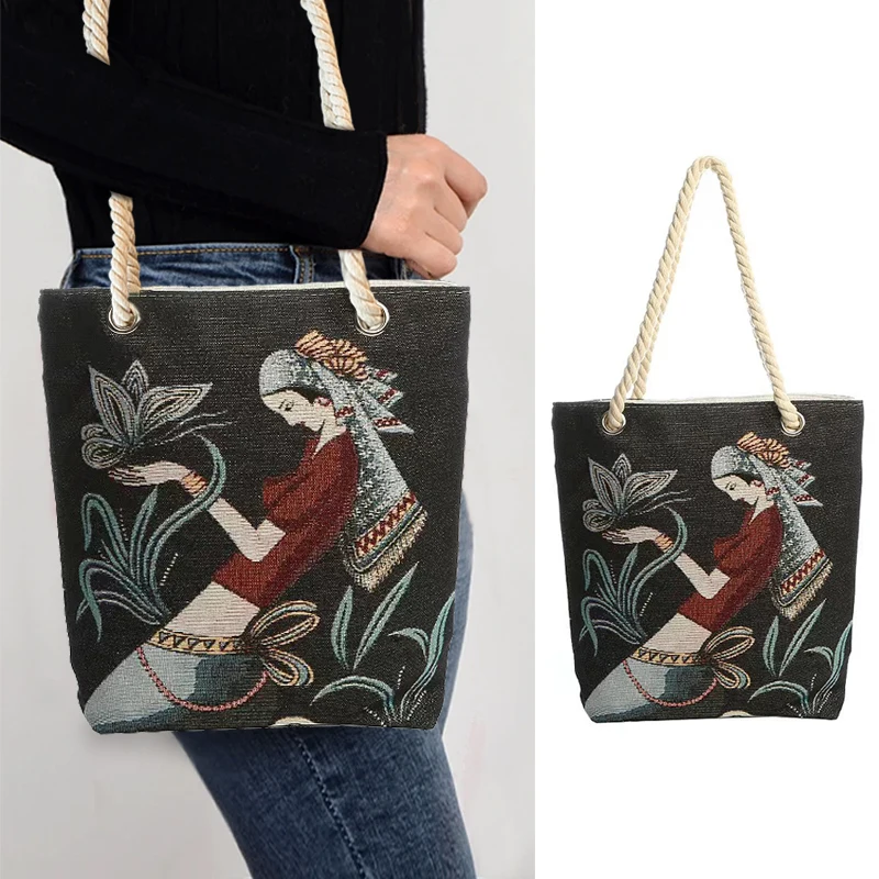Korean Style Canvas Storage Bag for Women Girls Students Super Large Shopping Tote Travel Handbag and Shoulder