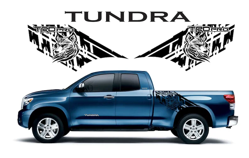 Rear Vinyl Decal Side Bed Sticker Graphics Kit Compatible with Tundra Tacoma