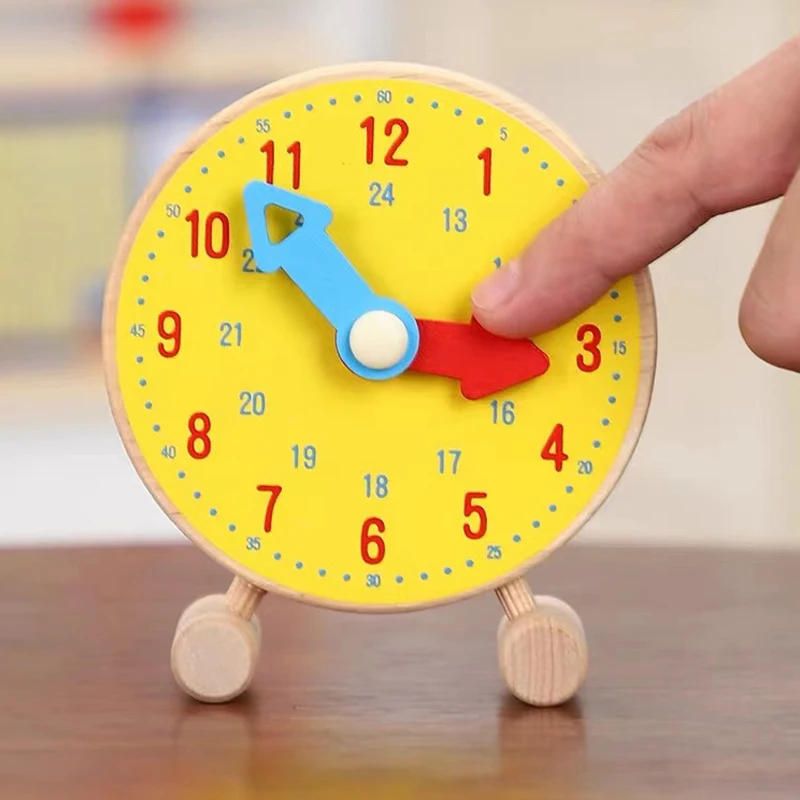 

Montessori Wooden Clock Toys Hour Minute Second Cognition Colorful Clocks Toys for Kids Early Preschool Teaching Aids