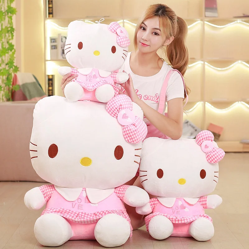 

New 30-70cm Kawaii Plush Toys Cat Anime Cartoon Image Cute Cats Plush Doll Lovely Room Decor Stuffed Toys Girl Birthday Gift