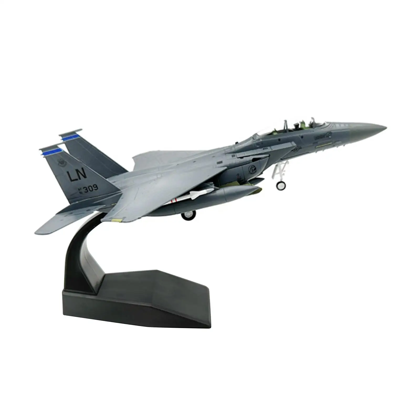 

1/100 F15E Fighter Kids Toys Diecast Alloy Model Collection Aircraft Ornament Airplane for Office Home Bar Bookshelf Living Room