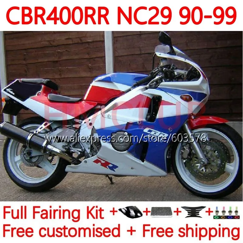 

CBR400RR NC29 For HONDA CBR400 RR 94 95 96 97 98 99 CBR 400 RR 400RR blue glossy 1994 1995 1996 1997 1998 1999 Fairing 131No.66