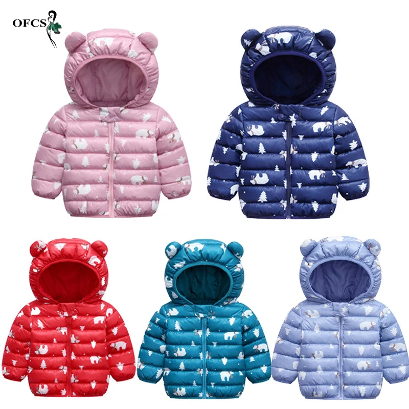 

Winter Warm Baby Clothes Toddler Boys Girls Jackets Autumn Long Sleeve Hooded Zipper Coat Children Outerwear Cotton-Padded Down