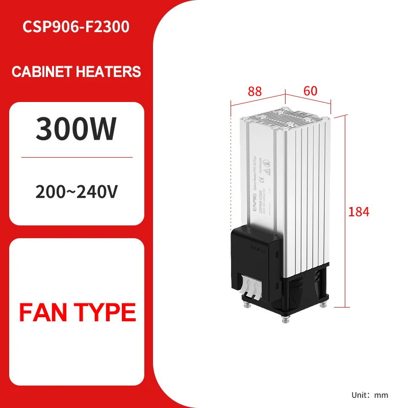 

ENMG Высокомощный воздухонагреватель для шкафа Нагреватель постоянного тока Вентилятор Модуль осушения Промышленные обогреватели шкафа Защита от мороза Нагревательный вентилятор