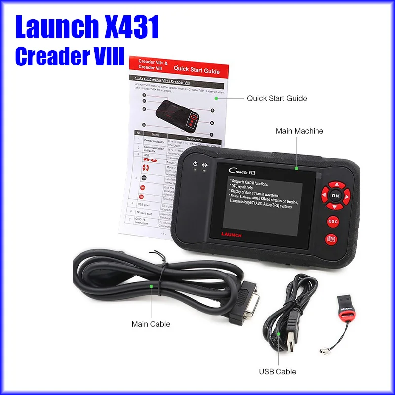 Диагностический сканер Launch X431 Creader CRP129 OBD2 для диагностики двигателя |