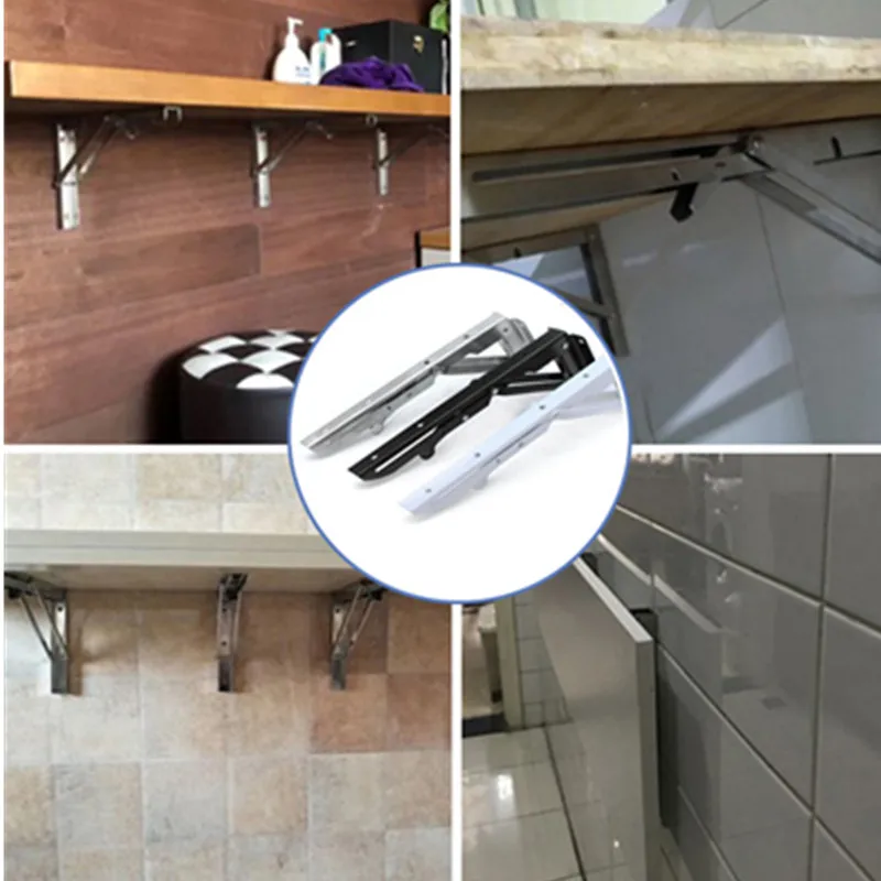 

2PCS 400mm Length X 150mm Width X 44mm Metal Decorative Table Adjustable Angle Folding Shelf Bracket Thickness Heavy Duty Large