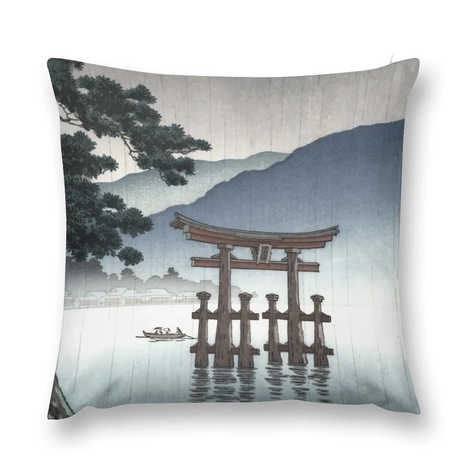 Tsuchiya Koitsu - Aki Miyajima Печатная декоративная подушка из полиэстера