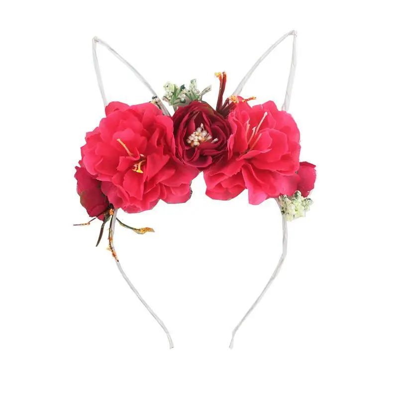 

Искусственные цветочные повязки для волос для девочек из бутика искусственная органза Цветочная повязка на голову для принцессы аксессуар...