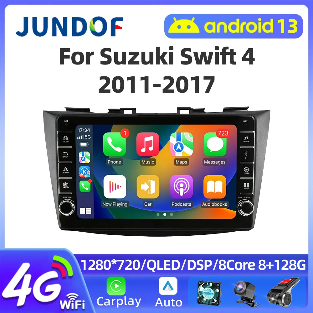 Фото Автомобильный радиоприемник для Suzuki Swift 4 2011-2017, умный мультимедийный видеоплеер на Android 13, стерео, CarPlay, GPS-навигация, 2 Din №1