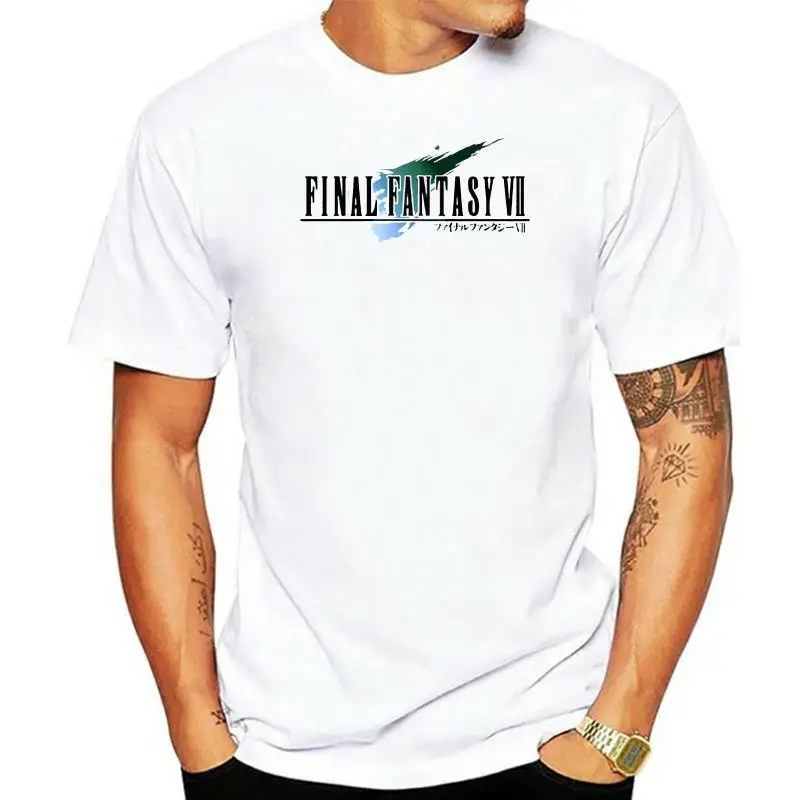 

Camiseta de Final Fantasy VII FF7 para hombre, camisa blanca 100% de algodón de manga corta con cuello redondo, 3 estilos