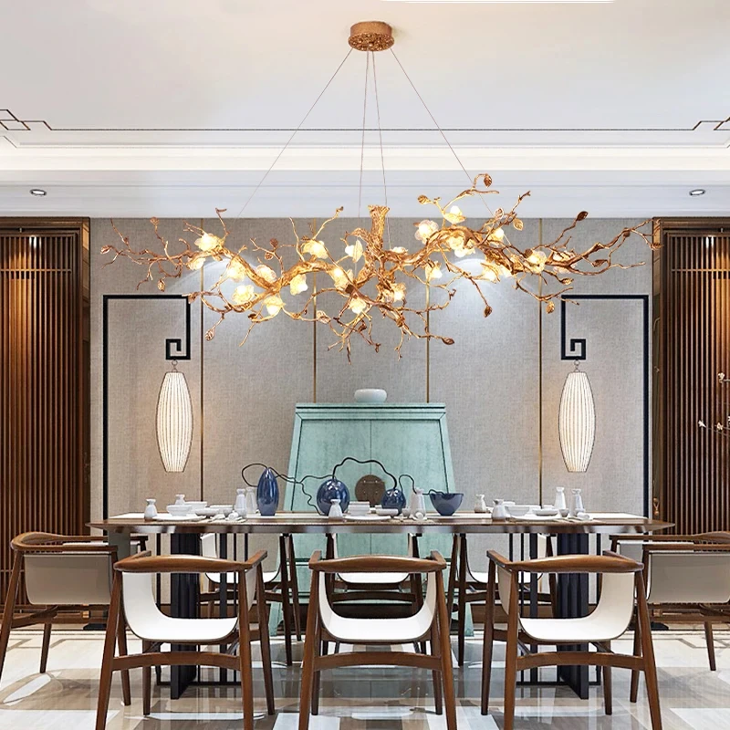 Современные подвесные светильники из медной искусственной кожи для гостиной