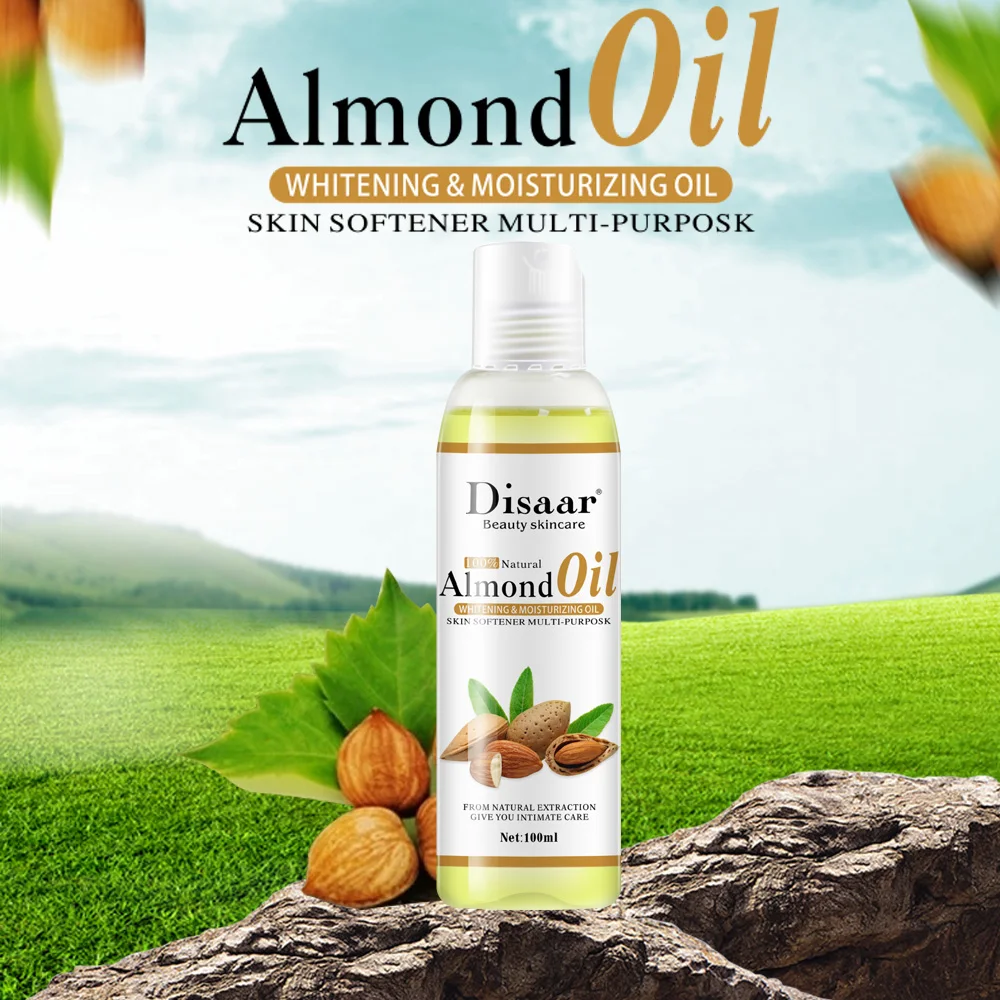 

Disaar 100ml Almond Oil Body Oil Repair Skin Massage Essential Oil Moisturizing Whitening Lighten Fine Lines & Spots Skincare