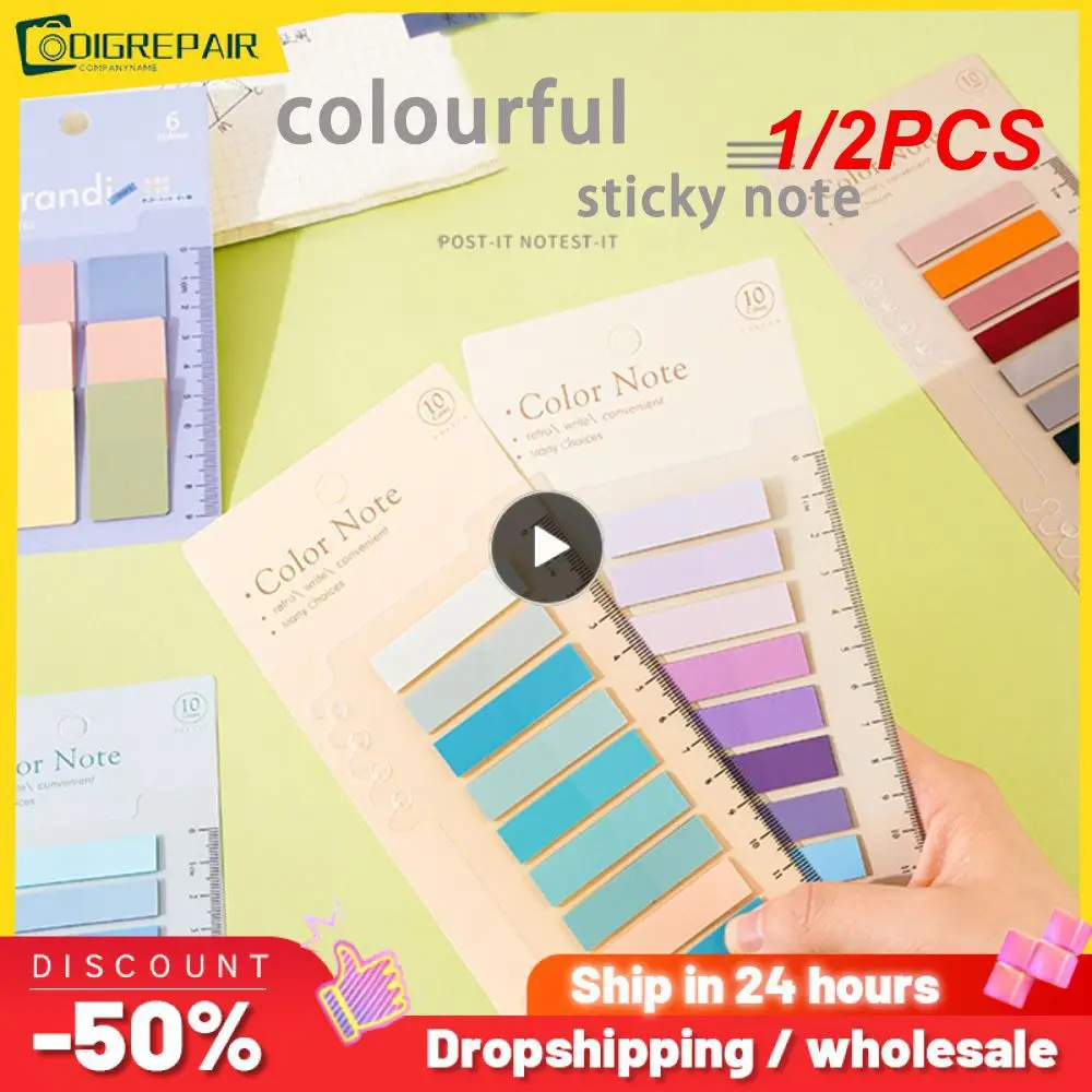 

1/2PCS 200 Sheets Sticky Notes Set with Ruler for Index Tabs Page Markers To Do List Planners School Office Stationery Supplies