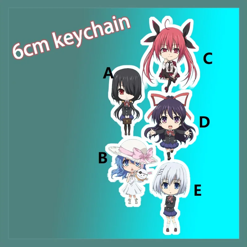 

Date A live Tokisaki Kurumi Mukuro Anime Acrylic Keychain Strap Figure 6cm