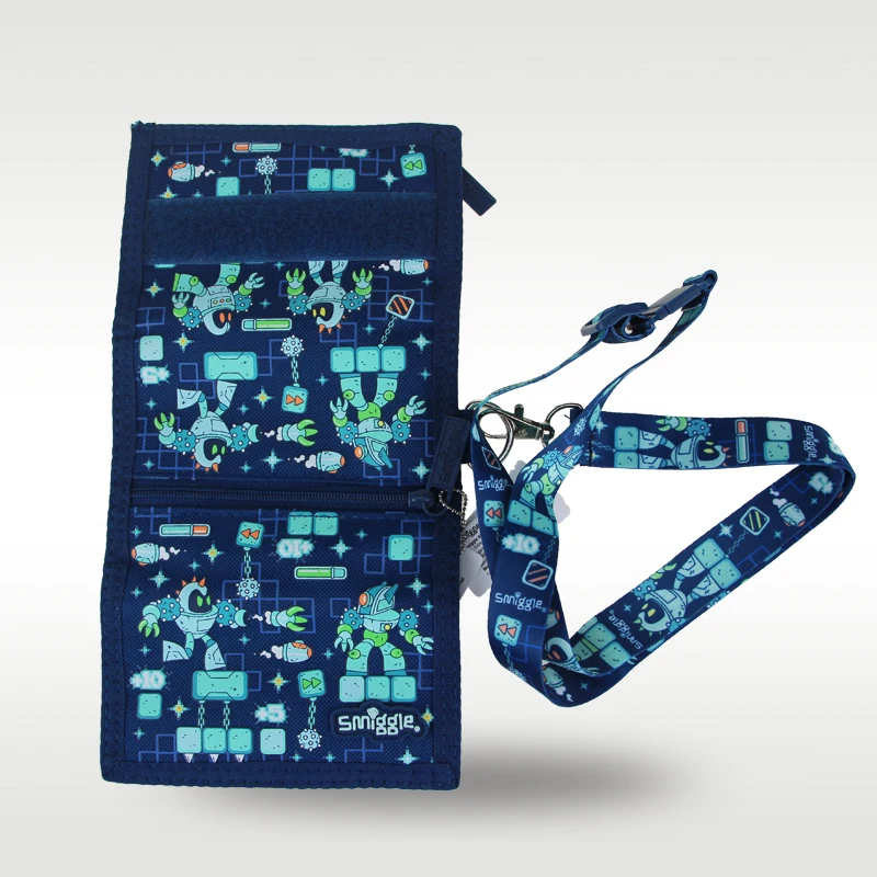 Австралийский детский кошелек Smiggle для мальчиков Deep Blue кошелек-клатч с роботом