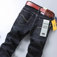 2022 summer thin jeans mens straight slim fit stretch business casual korean youth trousers