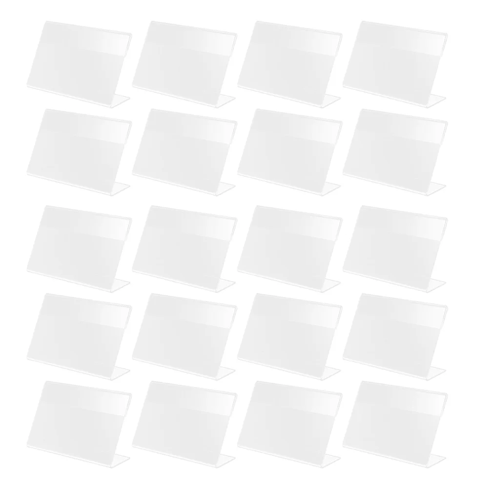 

20 Pcs Label Holder Clear Plastic Storage Bins Price Tag Display Stand Shape Holders Rack Porta prices