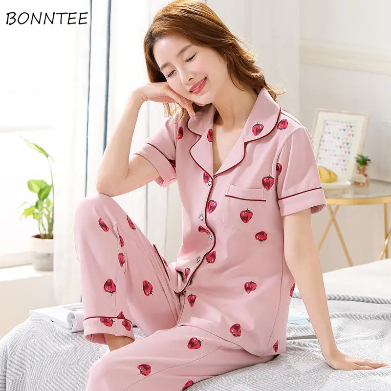 

Pajama Sets Women Summer 11 Styles Simple All-match Soft Fashion Cute Full-length High Quality Leisure Nightwear Girls New Ins