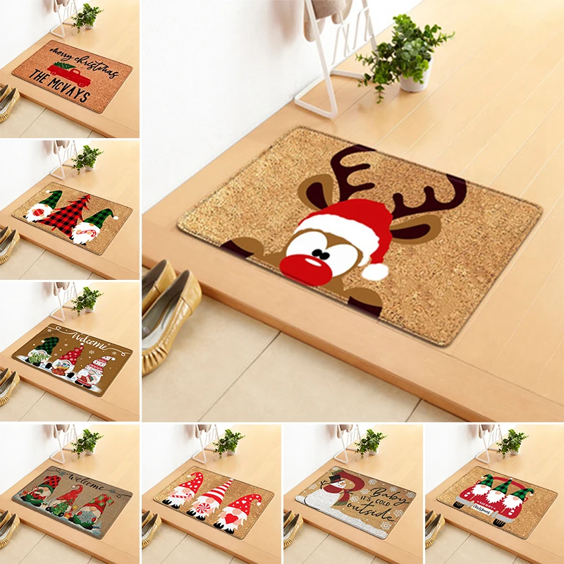 

Alfombra de letrero de bienvenida de Navidad, Alfombra de подставка интерьера, Декор Санта Клауса, вход в дом, piso