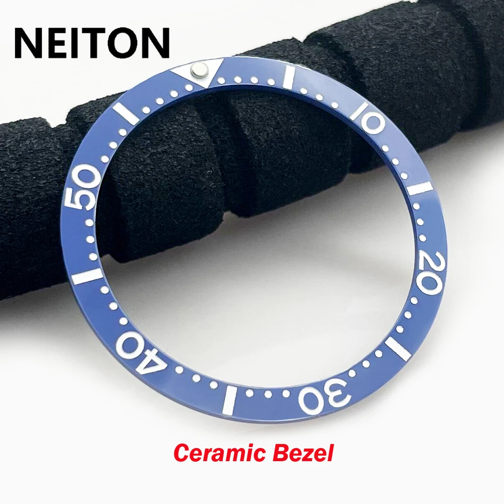 Фото Плоский керамический безель NEITON 38 мм подходит для SKX007 SKX009, безель из нержавеющей стали, вставка 38 мм * 31,5 мм, аксессуары для часов, детали №3