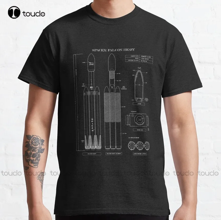 

Футболка Spacex: Falcon Тяжелая вертикальная версия, классические футболки для учителей, индивидуальные футболки Aldult для подростков, унисекс фут...