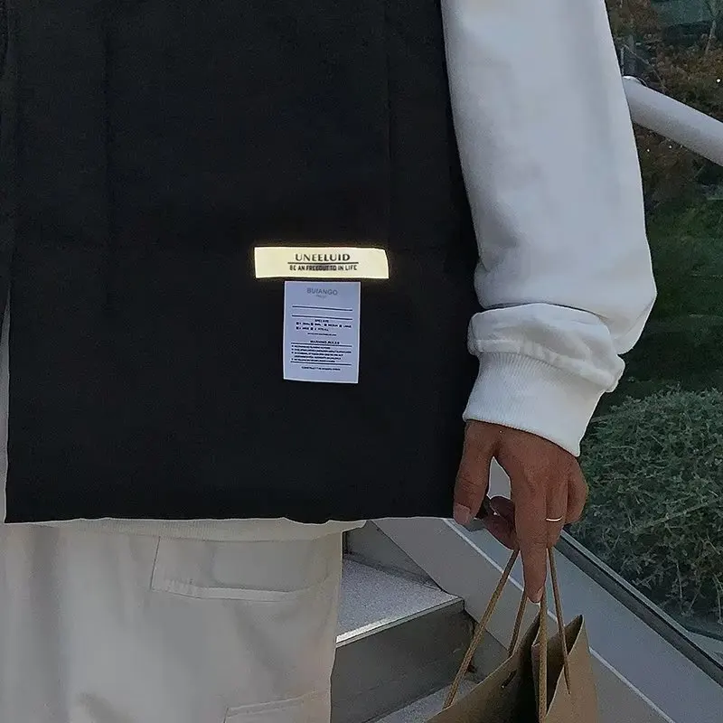 Harajuku Style Parkas Vest Simple Fashion Solid Color Cotton Coats Men Women Couples Winter Keep Warm Jacket Tops