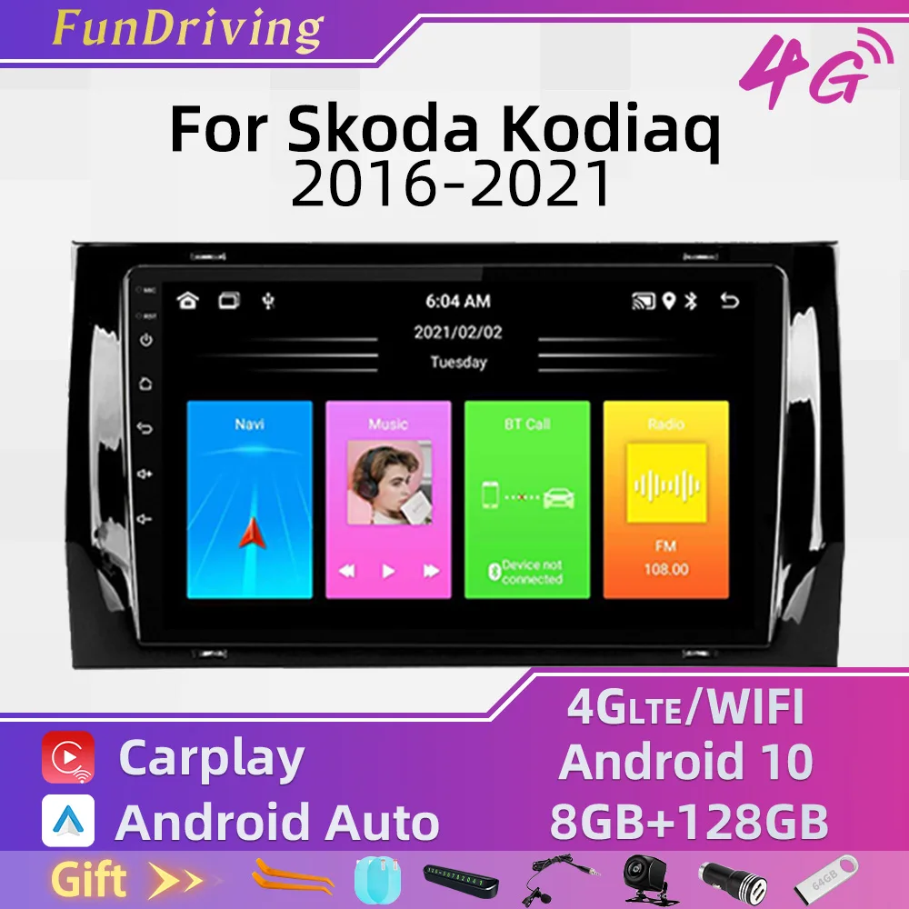

Car Multimedia Player for Skoda Kodiaq 2016-2021 Karoq NU7 2017-2021 Screen 2 Din Android Stereo Gps Navigation Radio Head Unit
