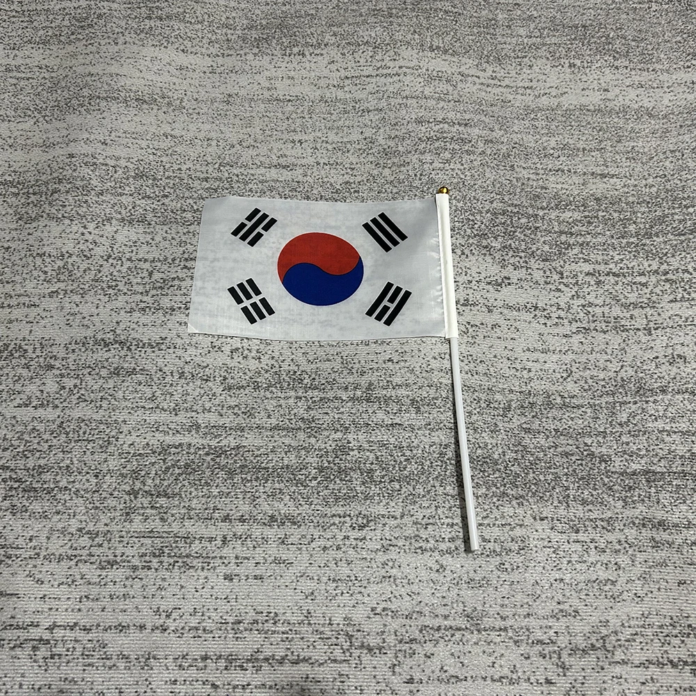 Южная Корея ручной размахивающий флаг 14x21 см 50 шт. 100 полиэстер баннер для