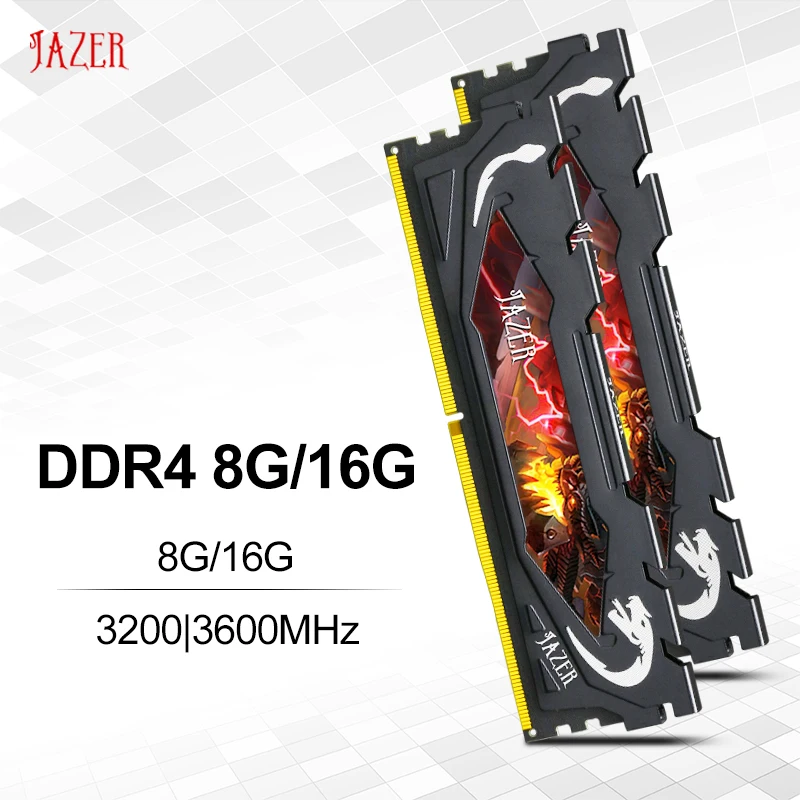 

JAZER RAM DDR4 8GB 16GB 3200MHz 3600MHz 8GBX2 16GBX2 Memoria Ram DIMM Desktop Memory For Dual Channel