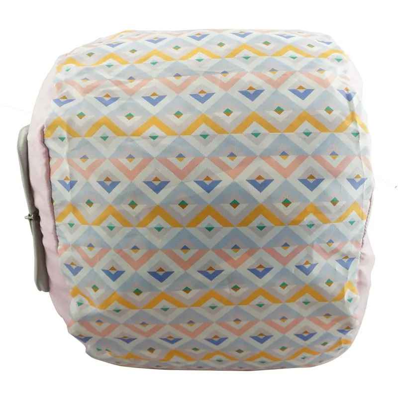 Unisex Foldable Lightweight Polyester Backpack Duffel Bag, Pink Diamond Pattern