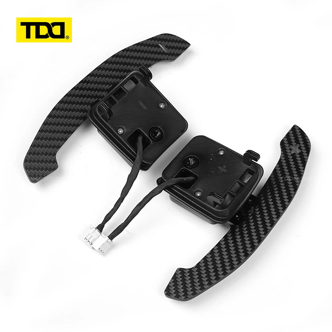 Фото Магнитные подрулевые переключатели TDD для Audi TT 8J Coupe R8 V10 2007-2015, S3 8P 2005-2012, карбоновые накладки на руль для переключения передач №3