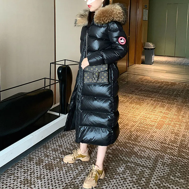 

Down Jacket for Women 2022 New Thickened Warm Style Coats Female Clothes Bright Face No Washing Knee To Ankle Coat Manteau Cjk