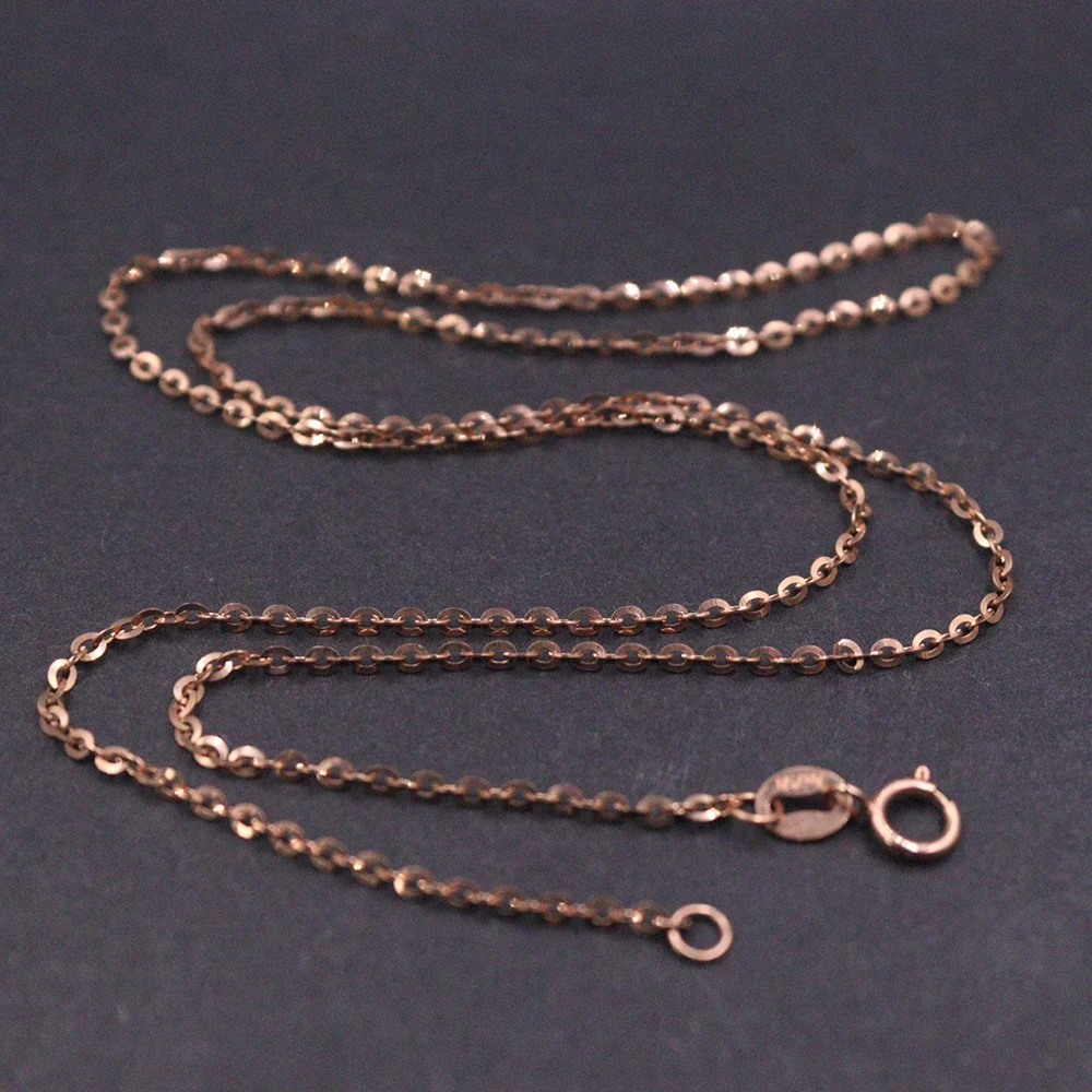 Аутентичное женское ожерелье из настоящего твердого розового золота 18 карат 1 5