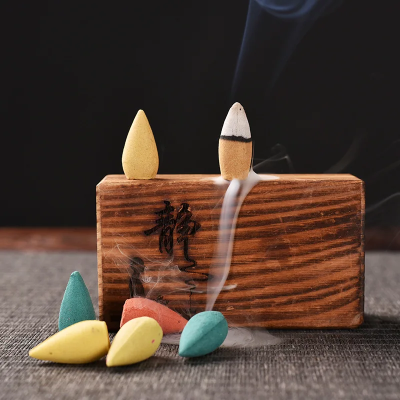 10Pcs Mixed Backflow Incense Cones Flavor Natural Fragrant Reflux Tower Tea Room |