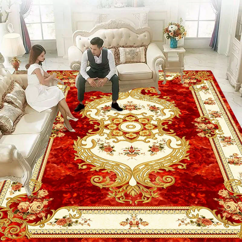 

Carpet Nordic Style Thickened Non-Slip Bottom Crystal Velvet Printed Carpet For Porch Living Room Coffee Table Bedroom Study