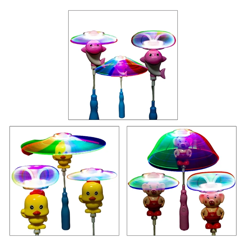 

Multifunctional Wind Spinner Glitter Toys Can Light Spin and Contain Music Inside Attractive for Boys Girls Children