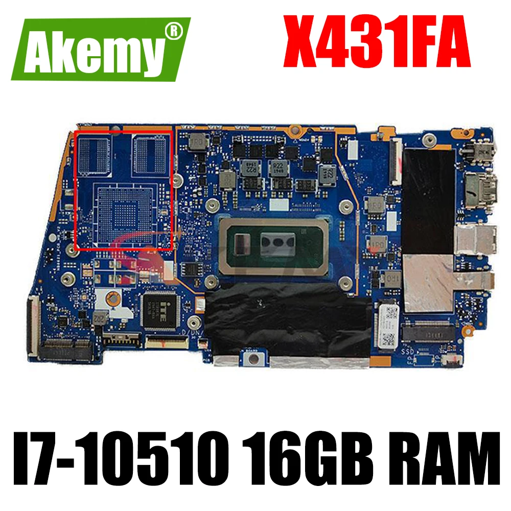 

X431FA Motherboard For ASUS ZenBook UX431FA X431FA Laptop Motherboard I7-10510 16GB RAM 100% Test