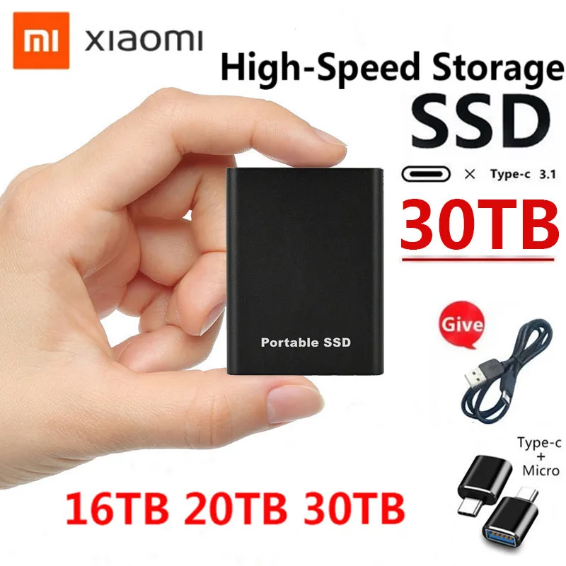 

Xiaomi New Portable External Hard Drive SSD 16TB Solid State Drives Hard Disk USB 3.1 4TB Storage Device For Laptop Computer