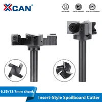 xcan wood planer bit 4 flute 14 12 shank spoilboard surfacing router bit with carbide insert slabwood milling cutter